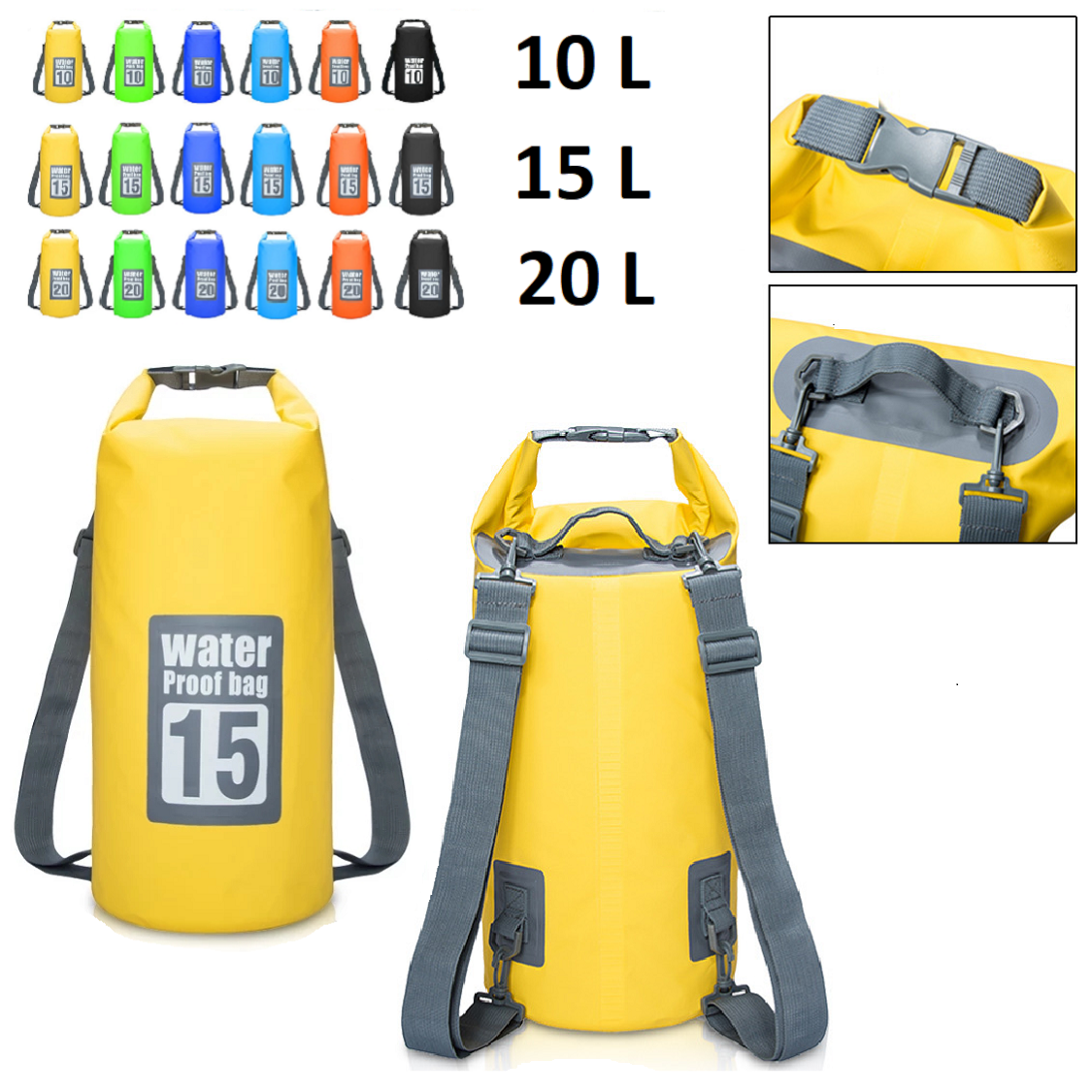 Wasserdichter Mini-Seesack Tasche Sack Rollbeutel Camping 2 Liter Dry Bag 
