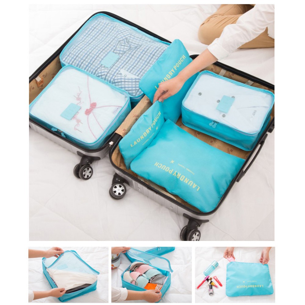 Reise Koffer Organizer Packtaschen Kleidertaschen Packwürfel Set 6-teilig