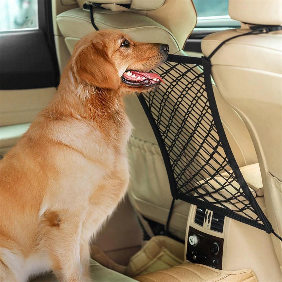 Rücksitz Netztasche Vicera Auto Netz benutzbar als Trennnetz & Barriere für Hunde Organizer fürs Auto 