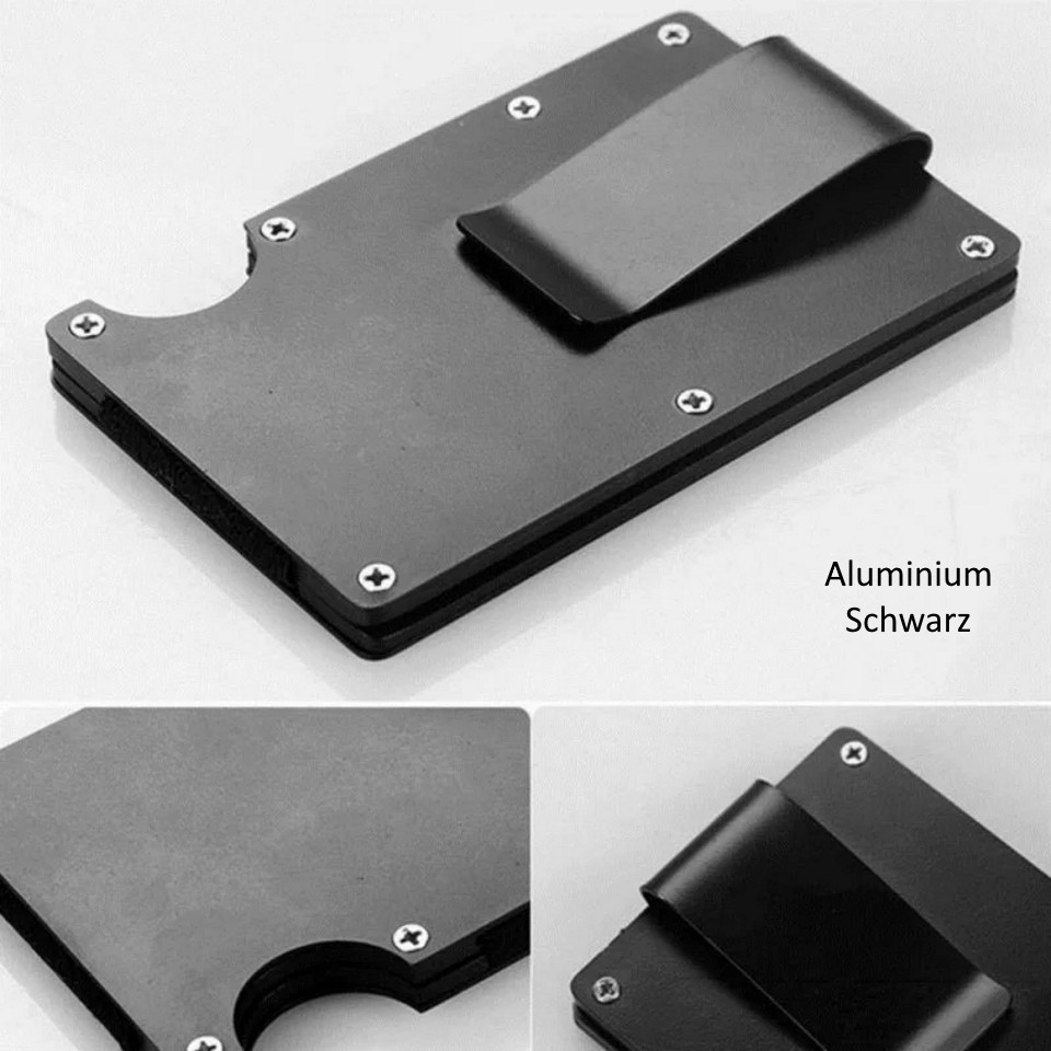 Kreditkartenetui Geldbörse RFID Schutz Kartenhalter Geldklammer Aluminium  Carbon