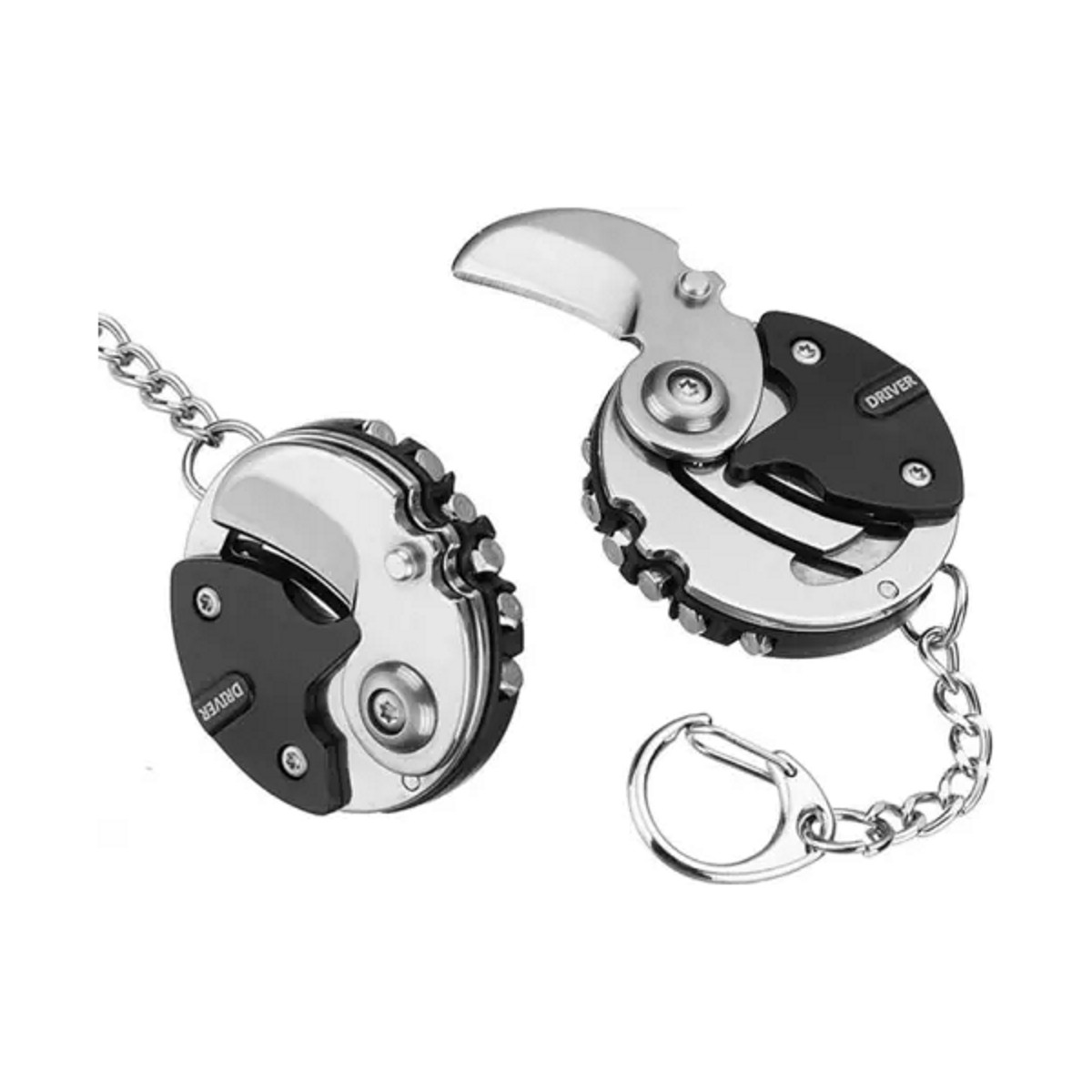 2 Schlüssel Edelstahl Schlüsselbund Taschenschraubendreher Werkzeugsatz EDC s1 