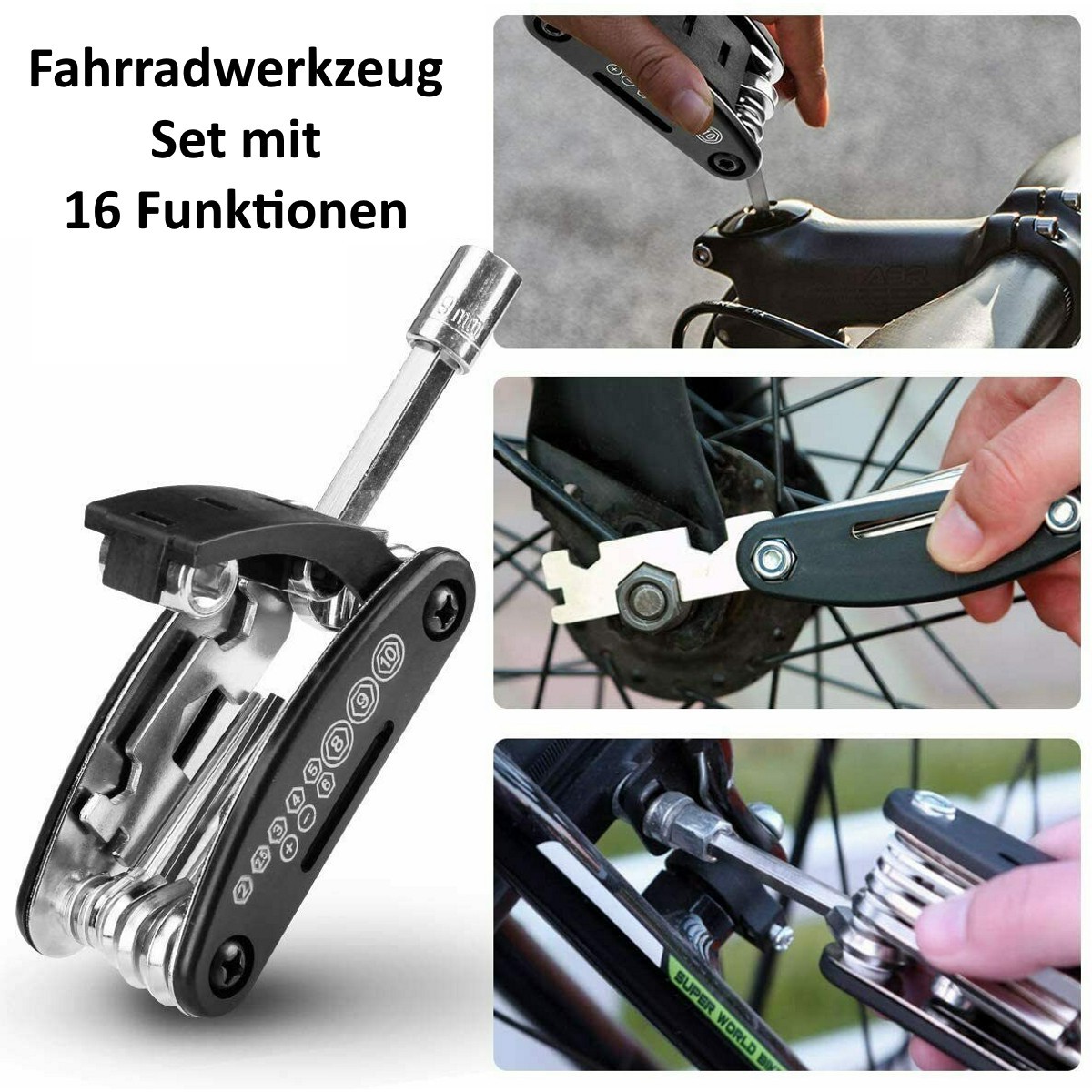 Fahrrad Reparatur Werkzeug Set Tool Satz Multitool Faltwerkzeug 