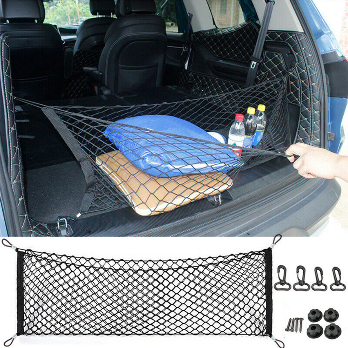 40 * 110 Kofferraumnetz Taschenwagen Gepäcknetz Kofferraum GepäckNetz  Schutznetz Aufbewahrung Netztasche