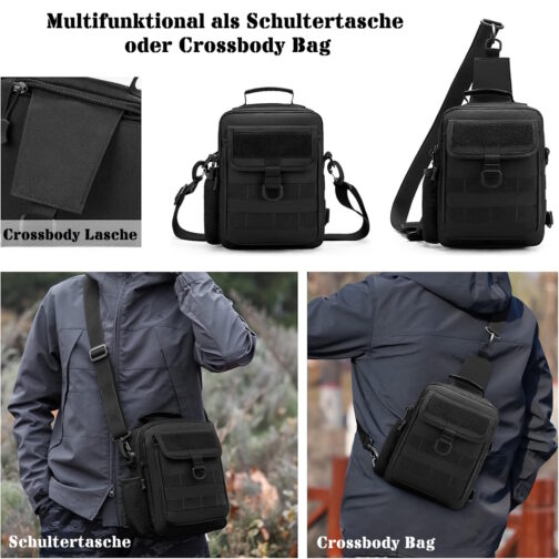 Taktische Multifunktionstasche als Schultertasche oder Crossbody Bag